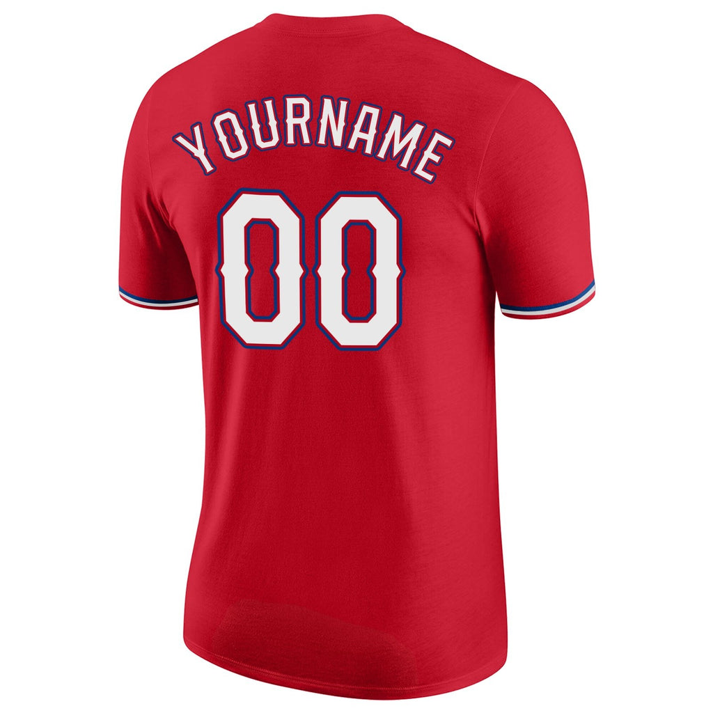 Custom Red White-Royal Performance T-Shirt photo 5