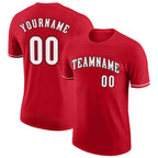 Custom Red White-Black Performance T-Shirt photo 1