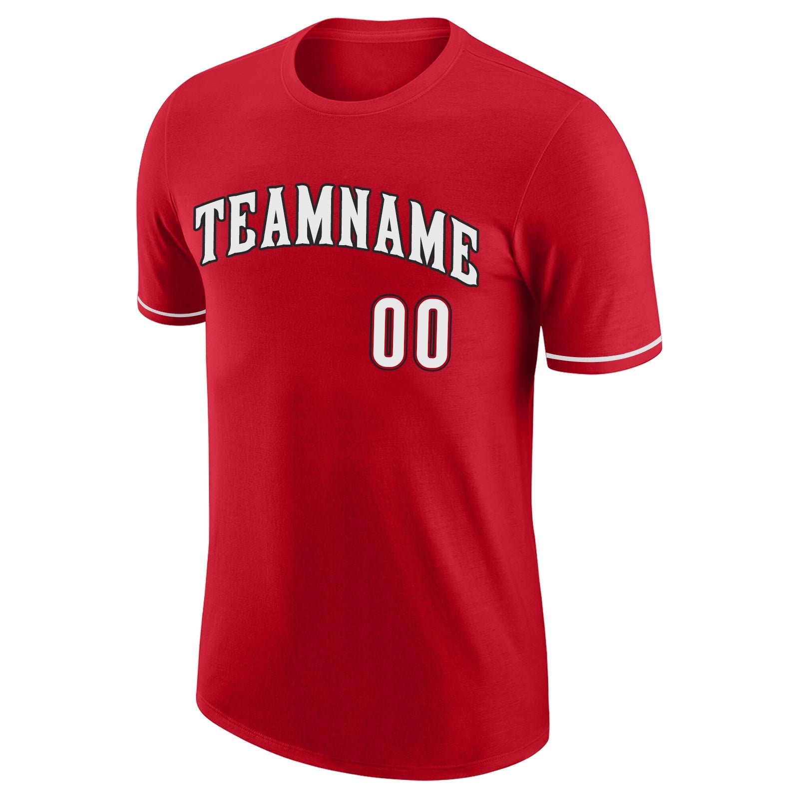 Custom Red White-Black Performance T-Shirt photo 4