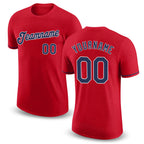 Custom Red Navy-White Performance T-Shirt