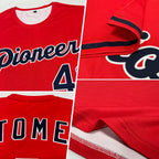 Custom Red Navy-White Performance T-Shirt photo 2