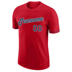 Custom Red Navy-White Performance T-Shirt photo 5