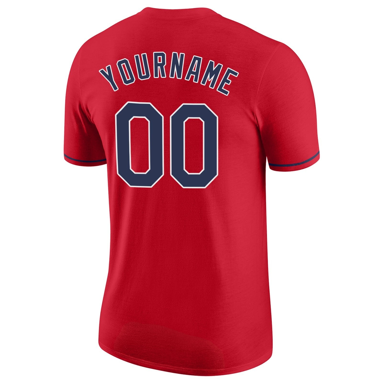 Custom Red Navy-White Performance T-Shirt photo 6