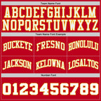 Custom Red White-Gold Authentic Throwback Basketball Shorts photo 2