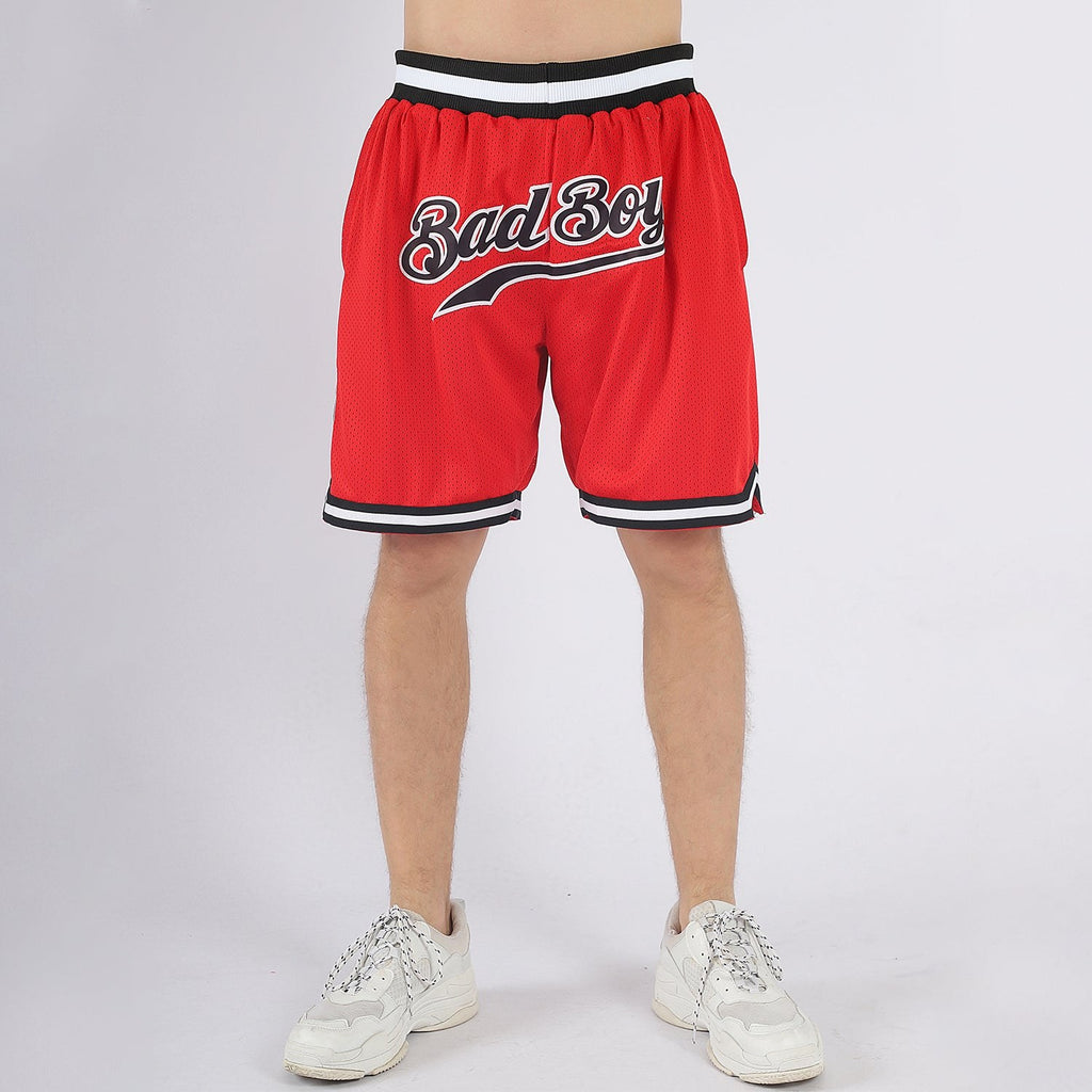 Custom Red Black-White Authentic Throwback Basketball Shorts photo 2