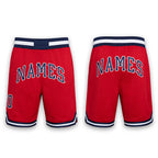 Custom Red Navy-White Authentic Throwback Basketball Shorts