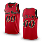 Custom Red Black-Old Gold Authentic Throwback Basketball Jersey