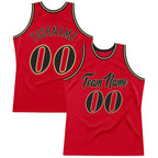 Custom Red Black-Old Gold Authentic Throwback Basketball Jersey photo 1