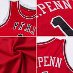 Custom Red Black-Old Gold Authentic Throwback Basketball Jersey photo 4