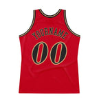 Custom Red Black-Old Gold Authentic Throwback Basketball Jersey photo 5