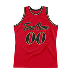 Custom Red Black-Old Gold Authentic Throwback Basketball Jersey photo 6
