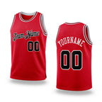 Custom Red Black-Red Authentic Throwback Basketball Jersey