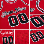 Custom Red Black-Red Authentic Throwback Basketball Jersey detail