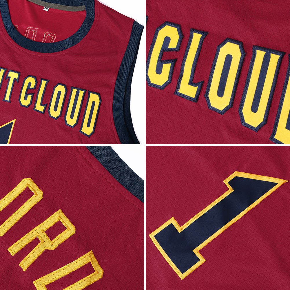 Custom Red Black-Red Authentic Throwback Basketball Jersey photo 4