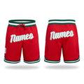 Custom Red White-Kelly Green Authentic Throwback Basketball Shorts