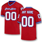 Custom Red White-Royal Mesh Authentic Throwback Football Jersey