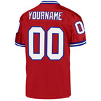 Custom Red White-Royal Mesh Authentic Throwback Football Jersey photo 3