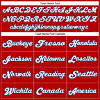 Custom Red White-Royal Mesh Authentic Throwback Football Jersey photo 5