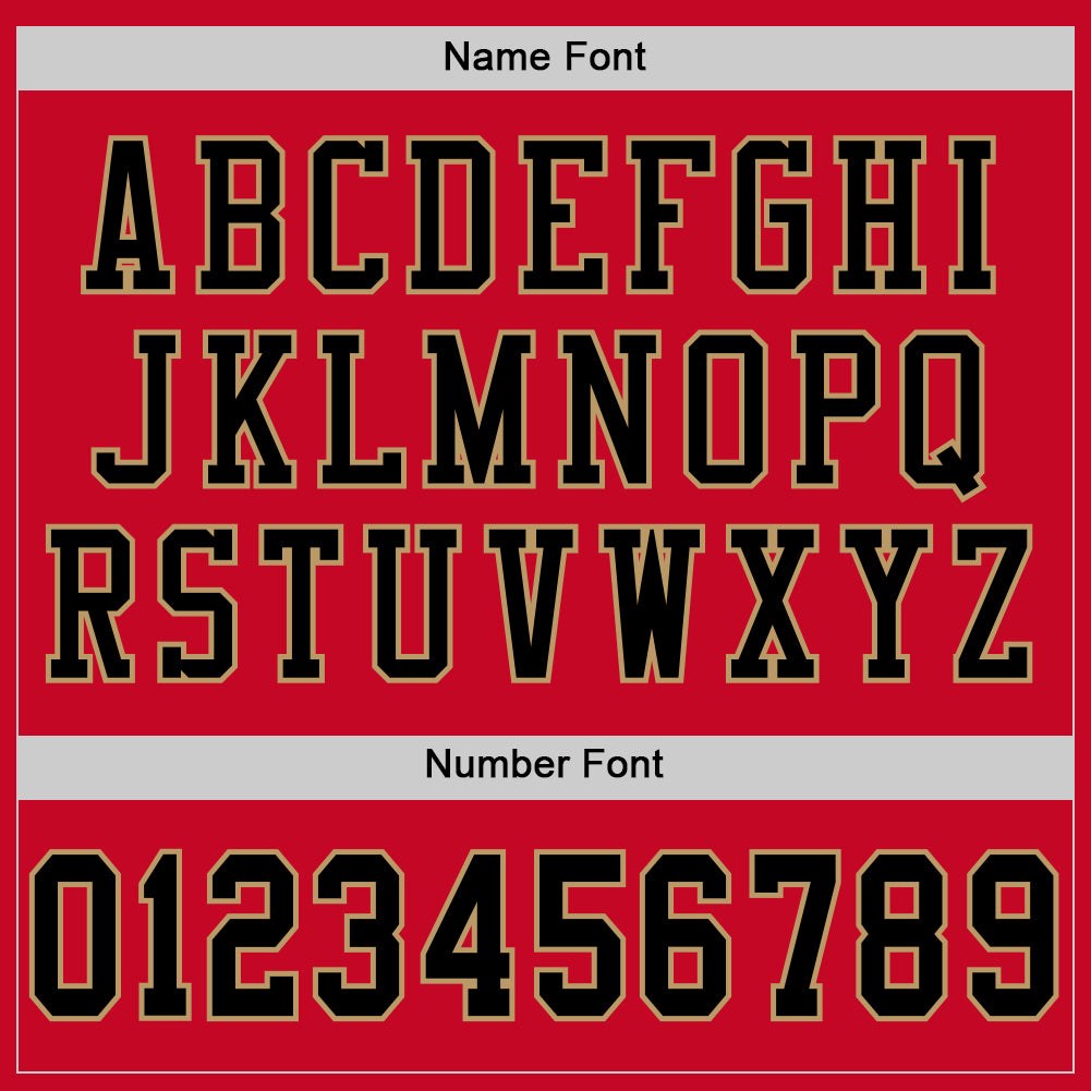 Custom Red Black-Old Gold Mesh Authentic Throwback Football Jersey photo 3