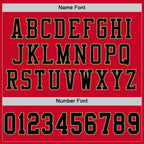 Custom Red Black-Old Gold Mesh Authentic Throwback Football Jersey photo 3
