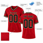 Custom Red Mesh Authentic Football Jersey with Black and Old Gold Lettering Design 0239 customization guide