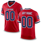 Custom Red Navy-White Mesh Authentic Throwback Football Jersey