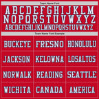 Custom Red Navy-White Mesh Authentic Throwback Football Jersey photo 2
