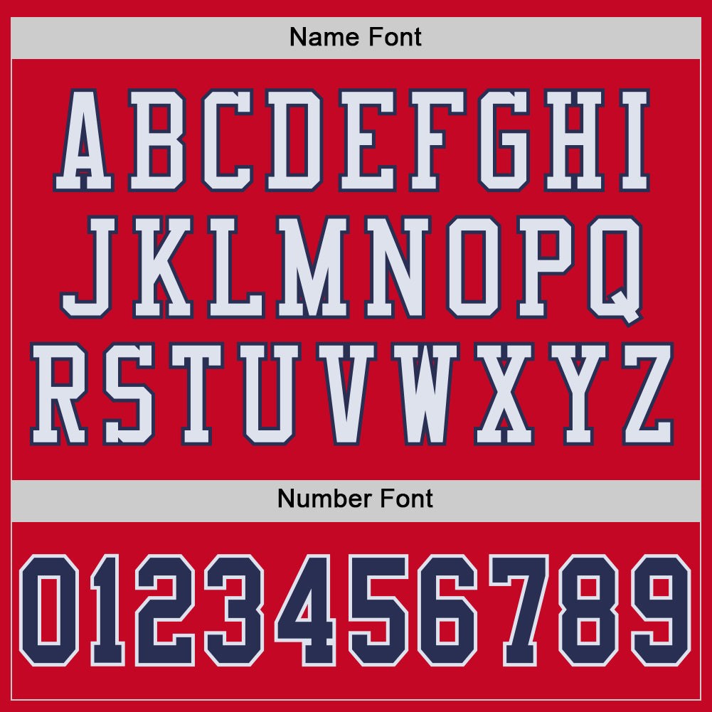 Custom Red Navy-White Mesh Authentic Throwback Football Jersey photo 3