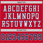 Custom Red Navy-White Mesh Authentic Throwback Football Jersey photo 3