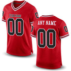 Custom Red Black-White Mesh Authentic Throwback Football Jersey