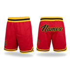 Custom Red Black-Gold Authentic Throwback Basketball Shorts