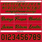 Custom Red Black-Gold Authentic Throwback Basketball Shorts photo 2