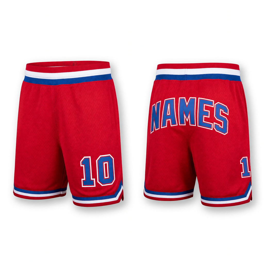 Custom Red Royal-White Authentic Throwback Basketball Shorts