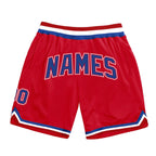 Custom Red Royal-White Authentic Throwback Basketball Shorts photo 1