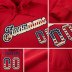 Custom Stitched Red Vintage USA Flag-Cream Sports Pullover Sweatshirt Hoodie detail