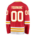 Custom Red White-Gold Hockey Jersey photo 3