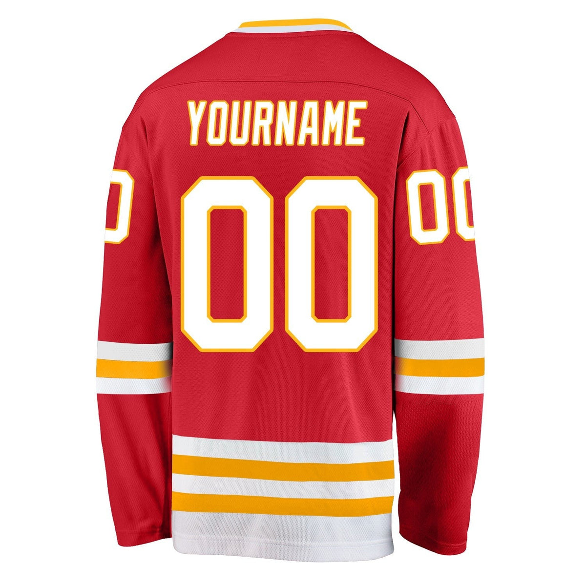 Custom Red White-Gold Hockey Jersey photo 3