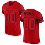 Custom Red Red-Black Mesh Authentic Football Jersey