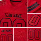 Custom Red Red-Black Mesh Authentic Football Jersey detail