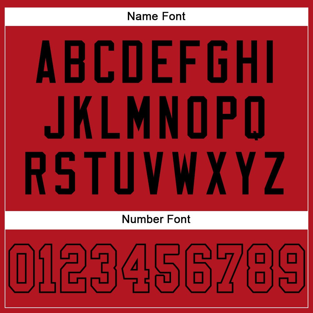 Custom Red Red-Black Mesh Authentic Football Jersey photo 3