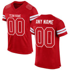 Custom Red Red-White Mesh Authentic Football Jersey