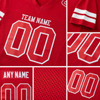 Custom Red Red-White Mesh Authentic Football Jersey detail