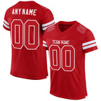 Custom Red Red-White Mesh Authentic Football Jersey photo 1