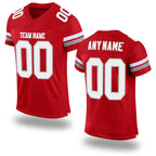 Custom Red White-Gray Mesh Authentic Football Jersey