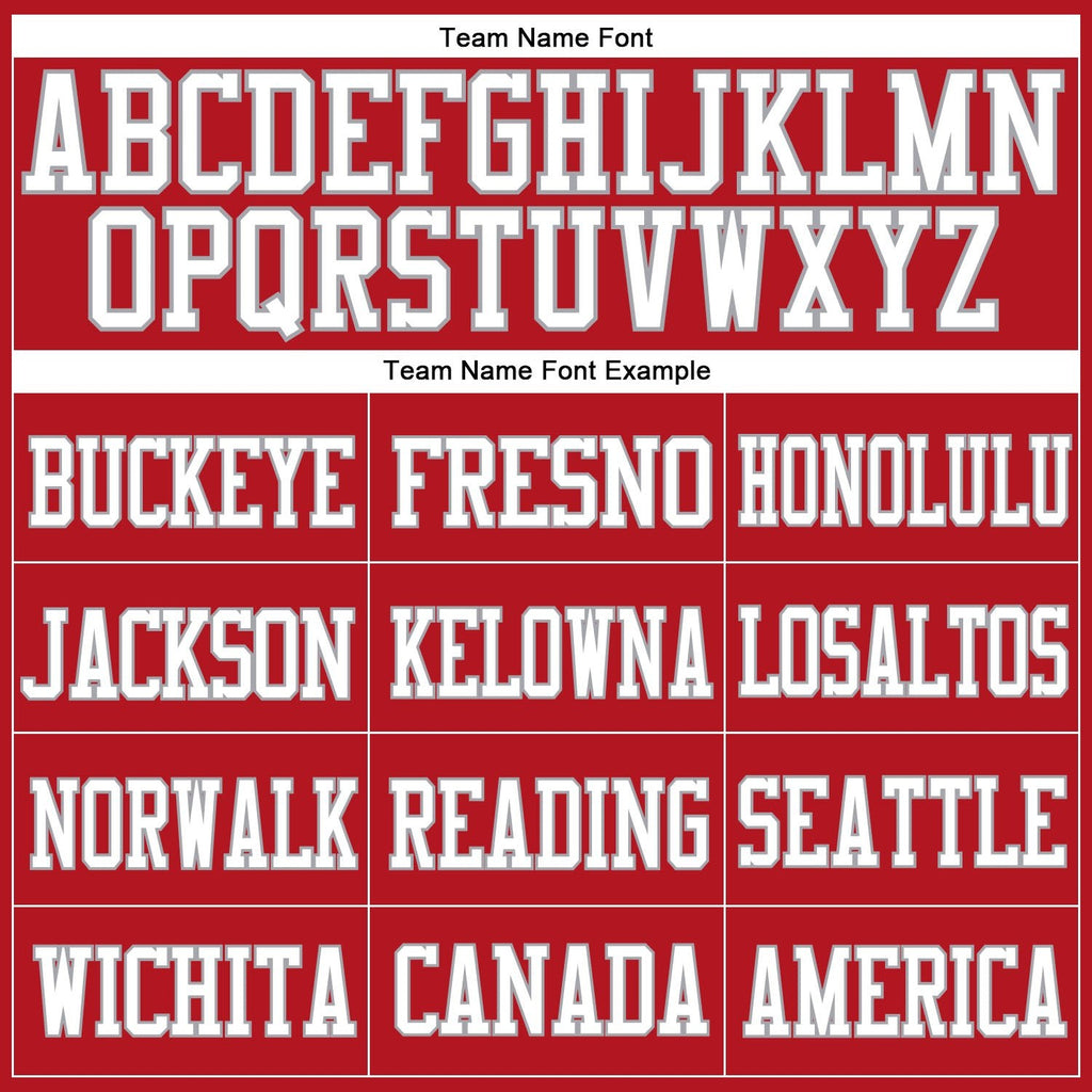 Custom Red White-Gray Mesh Authentic Football Jersey photo 2