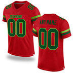 Custom Red Green-Neon Green Mesh Authentic Football Jersey