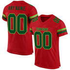 Custom Red Green-Neon Green Mesh Authentic Football Jersey photo 1