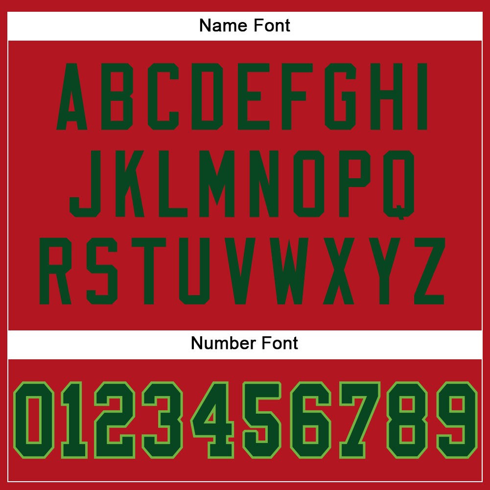 Custom Red Green-Neon Green Mesh Authentic Football Jersey photo 3