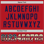 Custom Red Vintage USA Flag-Cream Mesh Authentic Football Jersey photo 3