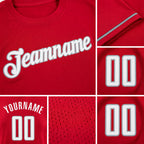 Custom Red White-Gray Performance T-Shirt detail